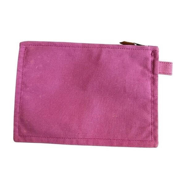 Authentic Hermès Pink Bora Bora Pouch Canvas Small Clutch Cosmetic Case - Picture 8 of 16